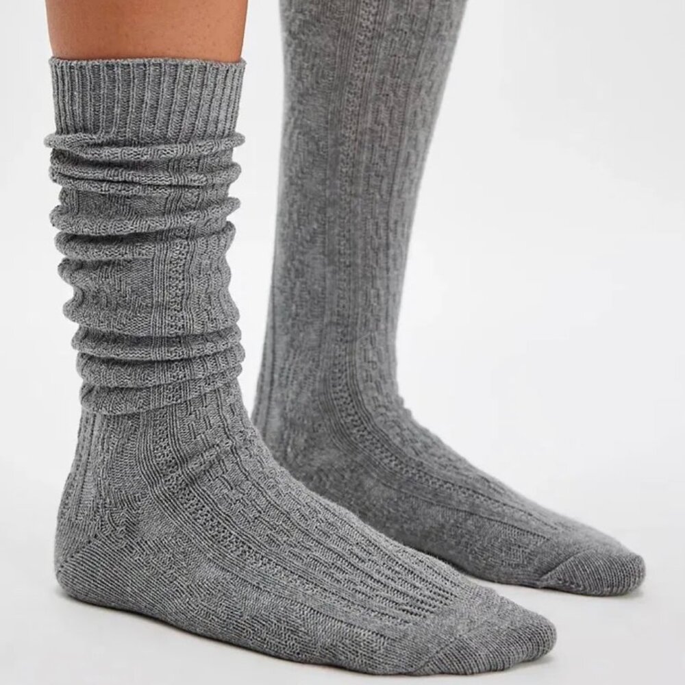 Free People Essential Knee High Cotton Sock - Oatmeal* - Size 5 - 10 - NWOT